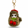 Cute Plush Doll Keychain with Red Beret & Cherries – Kawaii Bag Charm