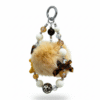 Fluffy Pom Pom Keychain with Beads & Tortoise Bow – Cute Purse Charm
