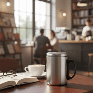 RoyalFord 350ml Double Wall Stainless Steel Mug with Lid - Insulated