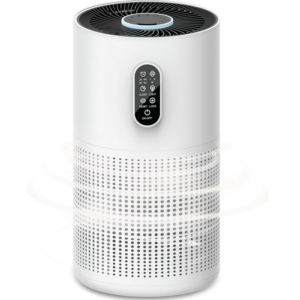Green Lion 3-in-1 Compact Air Purifier for Bedroom Home, HEPA Air Filter, 4×Timer Settings, Touch Display, Wide Coverage for Large Home, Pollen/Dust/Smoke Remover, Quiet Air Cleaner, Atmosphere Lights