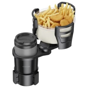 Green Lion Drive Flex 2-In-1 Cup Holder with Food Tray - Black
