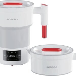 Porodo Portable Folding Electric Kettle 600ml 850W Touch Display