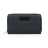 Simple & Classic Black Leather Zip Wallet - Timeless Women's Purse