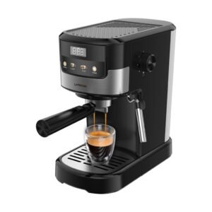 LePresso Suprema Espresso Coffee Machine with Milk Frother and Touch Display 1.2L Water Tank / 1100W Coffee Maker / Washable Drip Tray / Nespresso Compatible / 20 Bar Pressure / Milk Steamer - Black